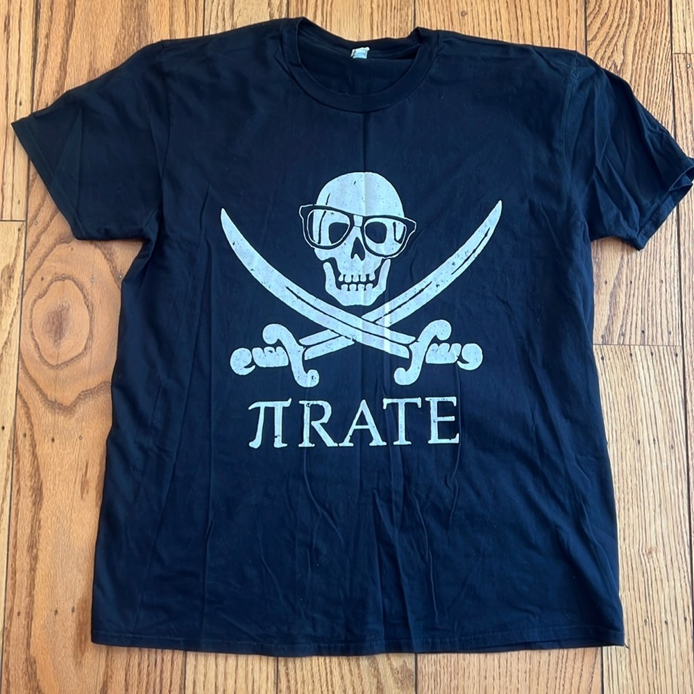 Pi Day Pirate black men’s short sleeved t-shirt size XL